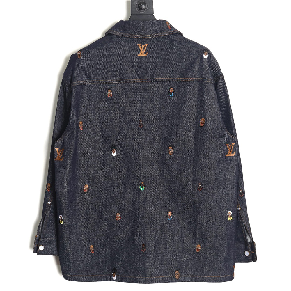 Louis Vuitton 24ss Henry Taylor portrait embroidered denim shirt
